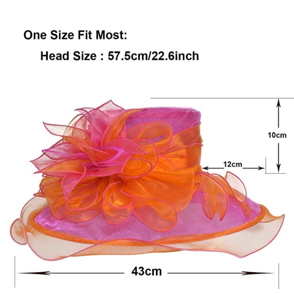 Kentucky Derby Ruffle Wide Brim Hat - Picture 3 of 3